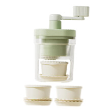 Manual ice crusher, rotating ice shaver, portable crushed maker, shaving machine, snow cone machine for, outdoor restaurants, with 2 bowls