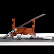 Short Wooden Katana with Sheath, Handmade Bokken, Japanese Samurai Swords for Training, Props, Gift 78cm