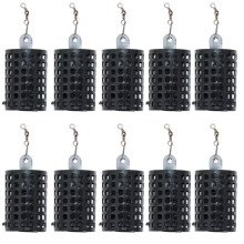 10 x round feeder made of iron, cage basket, bait holder, bait cage, fishing equipment, feed cage, easy to carry 15 g.