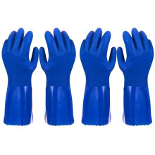 Gants de vaisselle réutilisables sans latex, gants en PVC extra épais avec poignée antidérapante pour une manipulation en toute sécurité