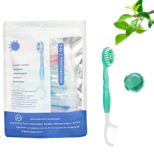 5 in 1 Mini Travel Toothbrush, Dental Floss, Disposable Mini Toothbrushes, Portable Oral Care, 4 Flavours for Travel Use (Green Tea)
