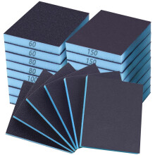 Sanding Sponge 60 80 100 120 150 180 240 320 Coarse Medium Grit Sanding Block Sandpaper Sponge for Wood, Metal, Furniture, Paint and Drywall 16 Pieces