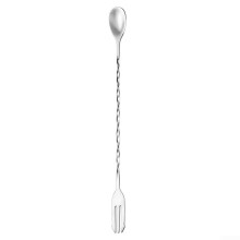 Effortless stirring of drinks and ingredients with this bar spoon made of 304 stainless steel with two ends.