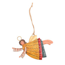 Metal Angel Pendant, Christmas Angel Pendant, Window Decoration, Tree Decoration (Yellow)