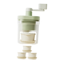 Manual ice crusher, shaving machine for making smoothies, light slushy maker, rotating ice shaver for restaurant, picnic, with 3 bowls