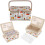 Sewing Box with Sewing Kit Accessories, Fabric Sewing Basket Craft Box 4