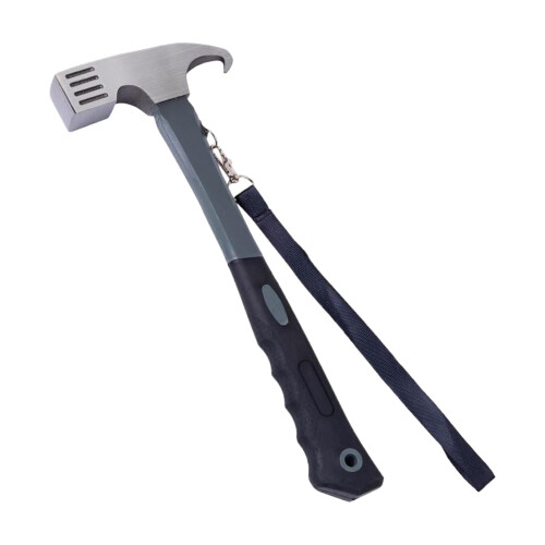 Camping Hammer  Multifunctional Tent Peg Hammer with Hook, Robust Outdoor Tool