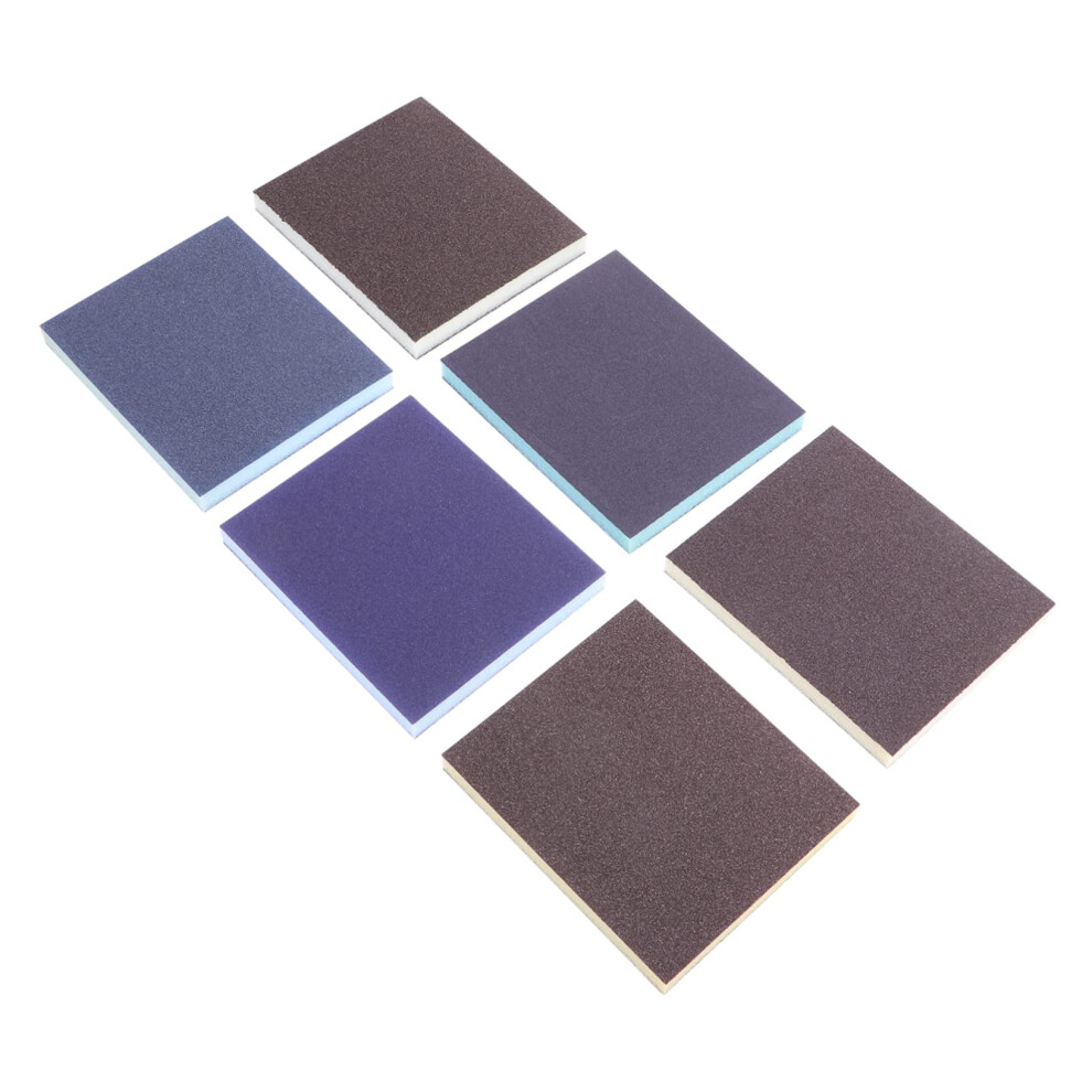 Pack Of 6 Sanding Sponge Blocks For Random Orbital Sanders, High Cleaning Performance 9412369583994