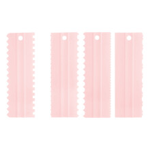 Pack of 4 Cake Outline Scrapers Double Sided-Pink 4 piece set
