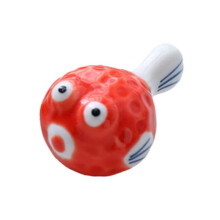 6 Pieces Puffer Fish Shape Chopstick Rest Ceramic Spoon Fork Holder Ceramic Chopstick Holder for Kitchen Utensils Multicoloured