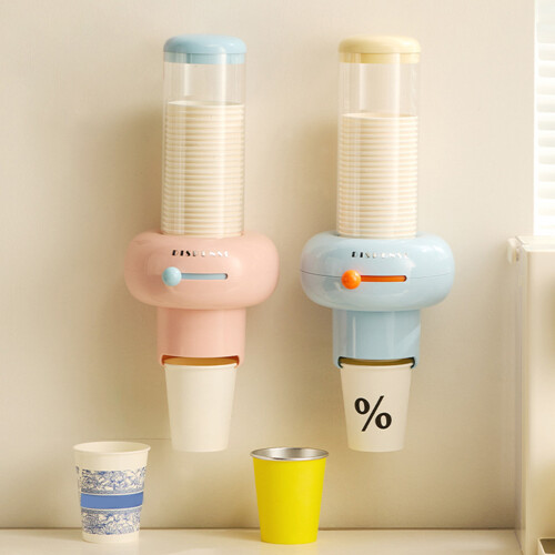 Durable Dopamine Paper Cup Dispenser Organizers Compact-Yellow 1