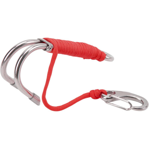 Drift Hook Scuba Diving Dual Stainless Steel with Line Caves, Diving Stability Tool red 2