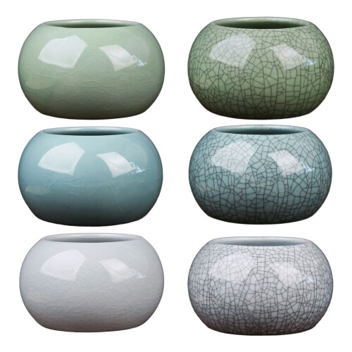 Strong Ceramic Vase Planter With 300ml-Grey white  variant 1
