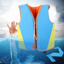 Art Swimming Jackets Swimming Vest Neopren for water parks, swimming, beaches, snorkeling, zipper and crotch strap Blue S