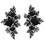 Embroidered Sequins Flower Sewing Patches for Creative-Black 1