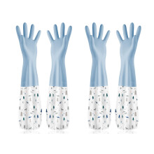 Gants de nettoyage à manches longues pour la cuisine, réutilisables, antidérapants, résistants aux produits chimiques et robustes, avec poignets