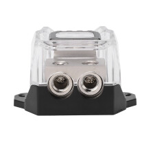 Car Amplifier Audio Splitter w/ Power Distribution Block, 0GA Input 4GA Output Solid Brass Connector 4 Multi Car Amp Systems Featuring Easy