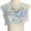 Florals Applique Patches with Sparkling Sequins for-Sky Blue 1