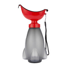 Urine bottle for women, pee bottle with lid funnel, portable ergonomic female urine bottle, for camping trips car trips outdoors, 10x24 cm red