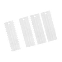 Pack of 4 Cake Outline Scrapers Double Sided-White 4 piece set