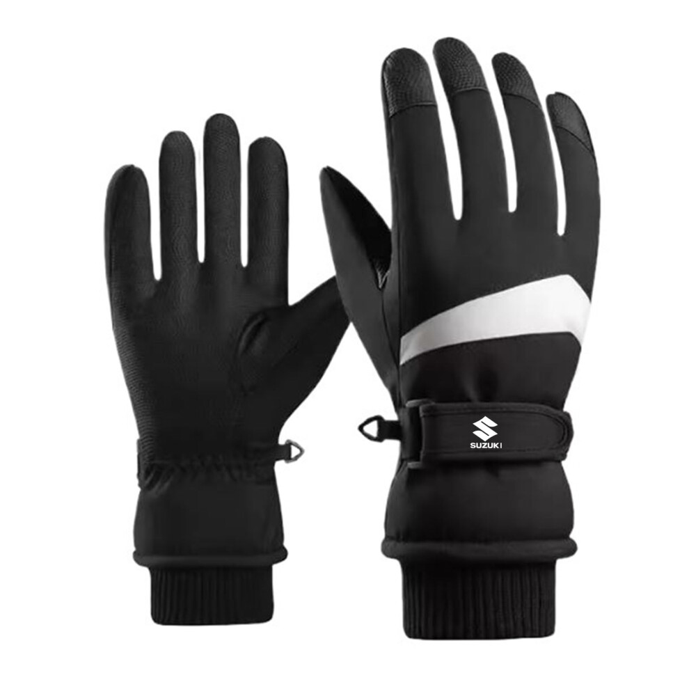 Black Winter Gloves Su. Zu. Ai Warm Gloves Ski Gloves For Skiing Hiking Cycling Motorcycling One Size