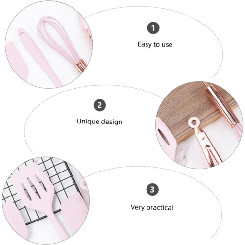 5Piece Silicone Baking Set for Kids, NonStick Bread Baking Tools for Home and School Use 2
