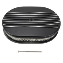 Filtro aria carburatore ovale semi-alettato in alluminio, filtrazione di polvere e impurità, riutilizzabile, serie Signature, compatibile con Ford