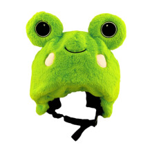 Cute ski helmet cover with animal motif, helmet decoration, comfortable for snowboard, sweet gift, warm singleboard and doubleboard plush hat frog