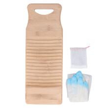 Planche à laver en matériau naturel, tapis de lavage en bambou robuste et durable avec texture ondulée pour un frottement efficace, tapis de