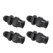 Adaptador de rosca con superficie anodizada negra para 4 racores del sistema de combustible, repuesto automotriz de aleación de aluminio con sellado