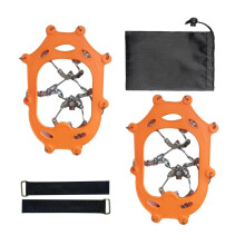 Steigeisen 19 teeth crampons, nonslip snow claws, hiking accessories orange XL