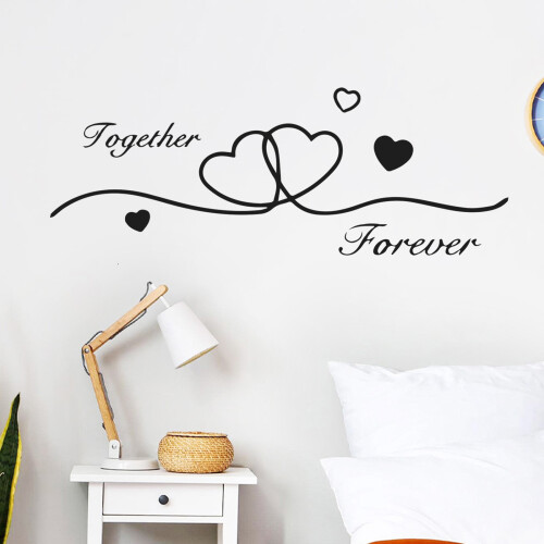 Valentinstag schwarzes Herz Wandtattoo einfache Installation-3 1