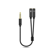 Kabel rozdzielający audio 3,5 mm do słuchawek i mikrofonu, wysokiej jakości dźwięk, oddzielne wejście i wyjście audio, uniwersalny adapter do