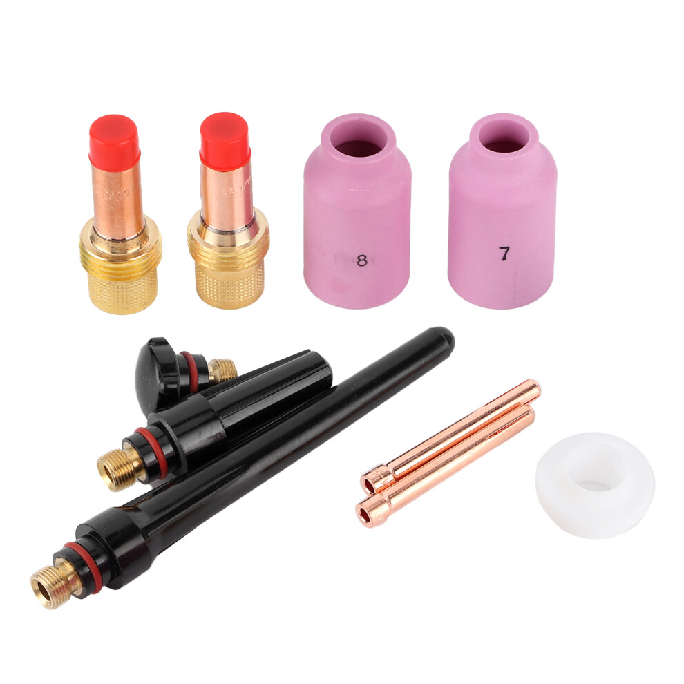 Alumina Nozzle Ceramic Cups Tig Welding Torch Replacement Kit With Tig Collets Corrosion Resistant Copper Components For Air Cooled Torch Series 9139052896291