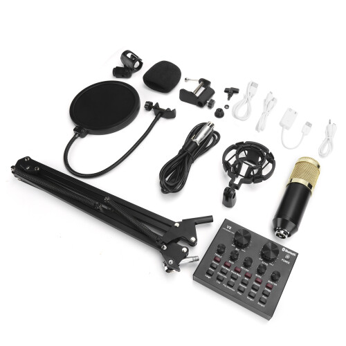 Professional Podcast Equipment Bundle, Bright And Delicate Design, Cardioid Pickup Pattern For Studio Recording & Broadcasting With High Compatibility 1