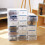Space-Saving Collapsible Storage, Non-Toxic Polypropylene Clear Shoe Boxes, Portable, Buildable, 10 Pcs, Stackable with Drawer, Easy Assembly, See Ins 7