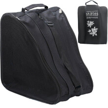 Outdoor Inline Roller Skating Shoe Bag Nylon Skating Storage Bag Unisex Ice Shoe Bag with Adjustable Shoulder Strap Black