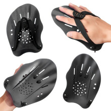 Swimming Paddle Swimming Hand Paddle with Adjustable Straps Hand Paddle for Swimming Pools Exercise Equipment Accessories Strength Training Aid Black