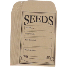 Seed Envelopes, Pack of 50, Resealable Paper Seed Packets, Envelopes, Writeable, SeedSaving Envelopes for Storing Vegetable and Flower Seeds, brown