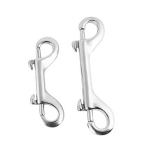 BESSTUP 2 x Diving Double End Bolt Snap Buckle Stainless Steel Clamp Keychain for Underwater Boat Lines