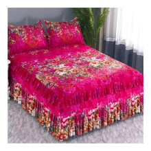 Laken Mode Moderne Tagesdecke Thick Princess Bed Sheet King Queen Size Elastic Single Bed Double Bed Fitted Sheet (Color 16, 1 Piece 200 x 220 cm)
