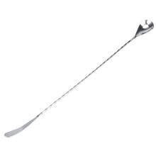 Highquality stainless steel cocktail spoon with fork for beverage mixing efforts