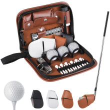 PremiumGolfAccessoriesSet with rangefinder, bag, tees, golf balls and pitchfork for ladies and gentlemen