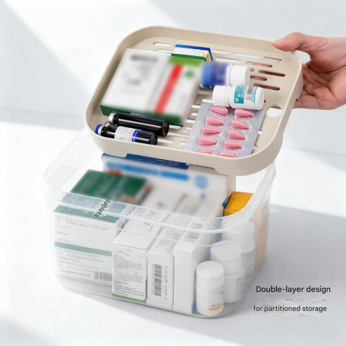 Organizers Box Double Layer Portable Plastic For Family-L 2