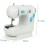 Mini Sewing Machine Multifunctional Small Desktop with Bobbin Winding White 5