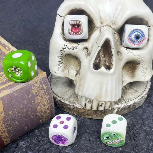 Resin Devil Dices Halloween Decoration 3x3x3cm For Tabletop-A 2