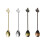 Set of 6 Decorative Stirring Spoons Fine Construction-Silver 2