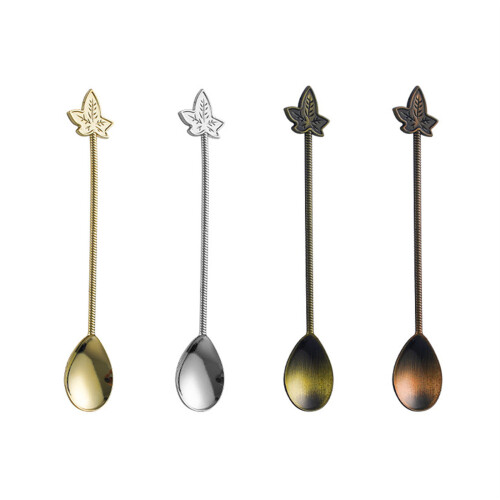 Set of 6 Decorative Stirring Spoons Fine Construction-Silver 1