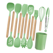 Unseamed Designs Silicone Spatula Set Durable-Green