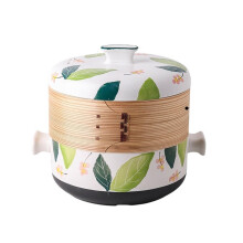 Japanese Ceramic Cooking Pot, 2.5L Kitchen Soup Pot with Steamer, InductionCompatible Casserole with Handles for Stovetop Cooking